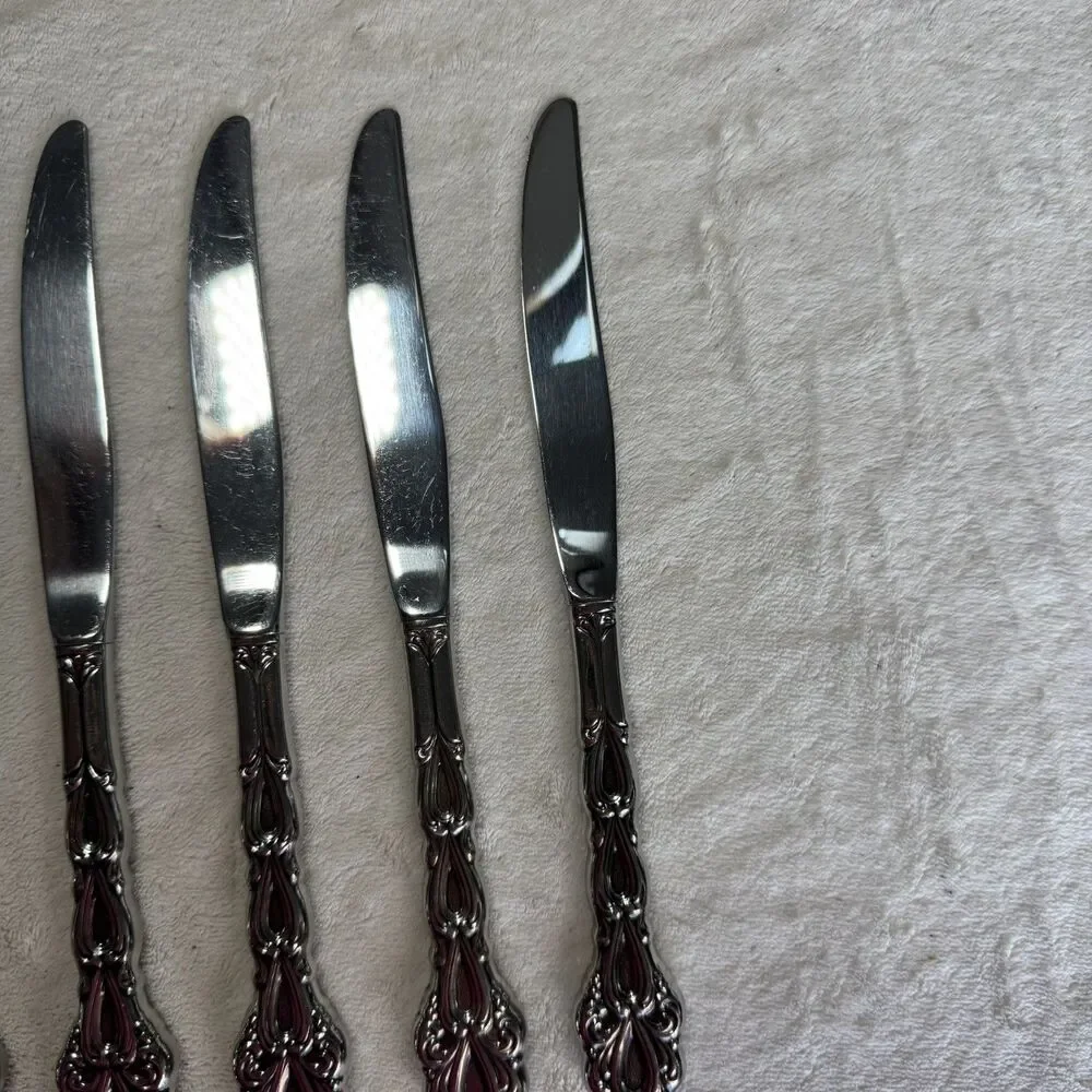 Oneida Chandelier Set of 6 Dinner Knives Community Stainless Flatware MCM VTG